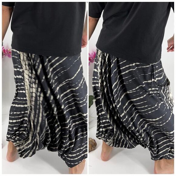 Apau ~ Gender Fluid Aladdin Gypsy Shibori Tie Dyed Rayon Pants - Picture 7 of 16